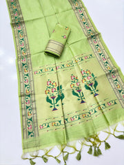 Soft Tussar silk Paithani Saree