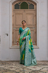 Premium  Woven Soft Banarasi Silk Multi Color