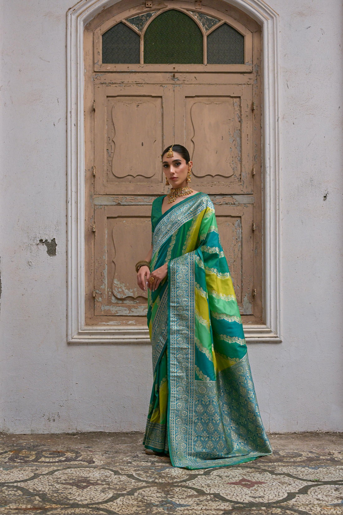 Premium  Woven Soft Banarasi Silk Multi Color