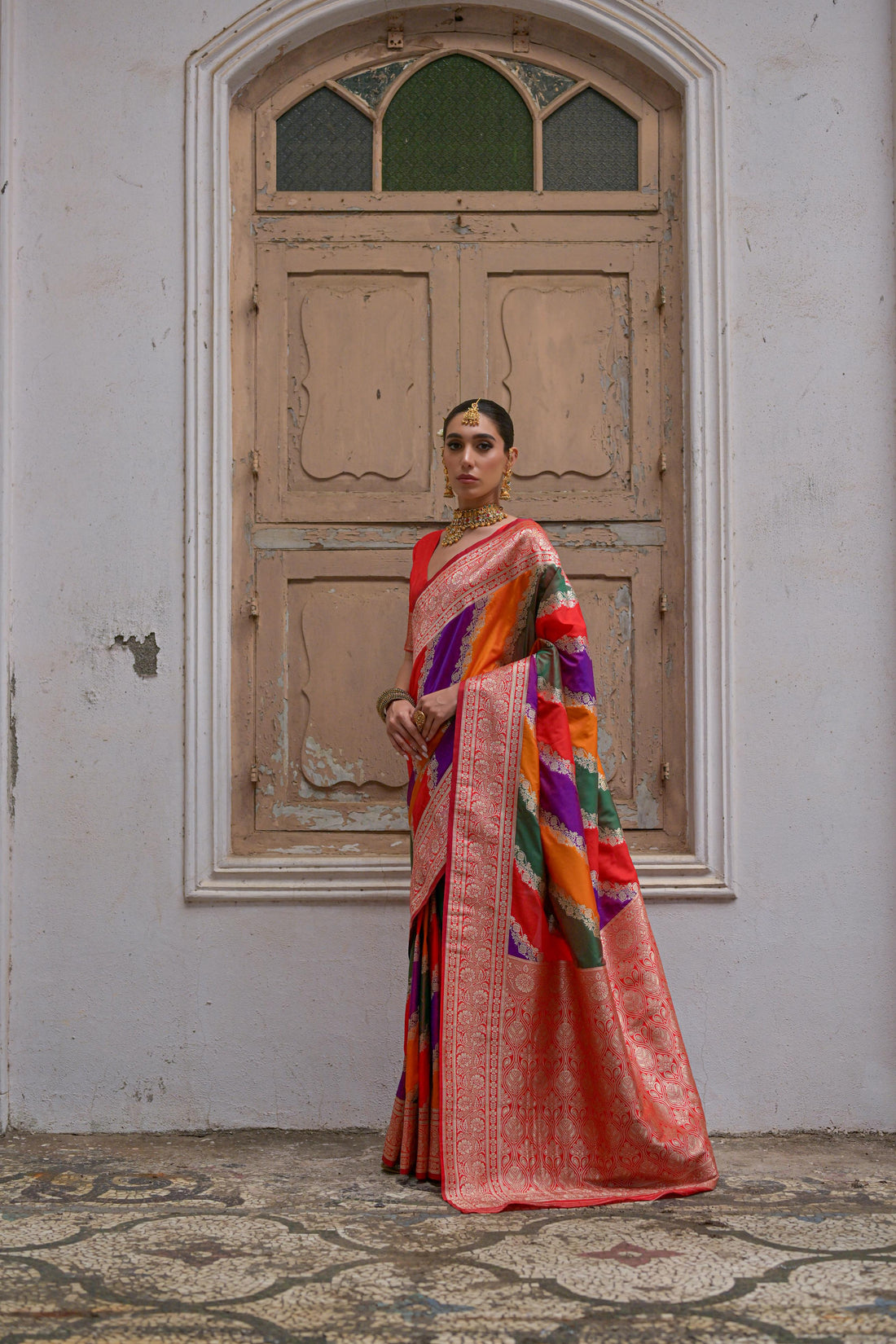 Premium  Woven Soft Banarasi Silk Multi Color