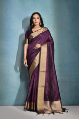 Soft Banarasi Raw Silk Rani Saree