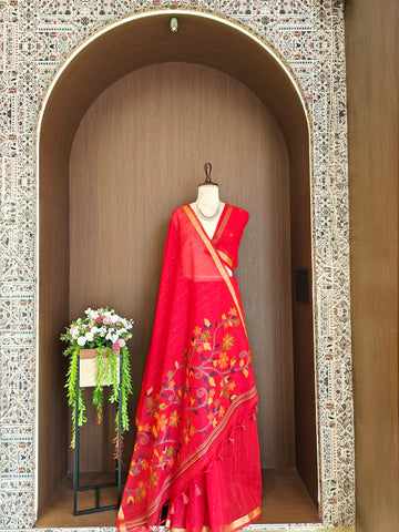 PREMIUM SOFT LINEN SILK SAREE