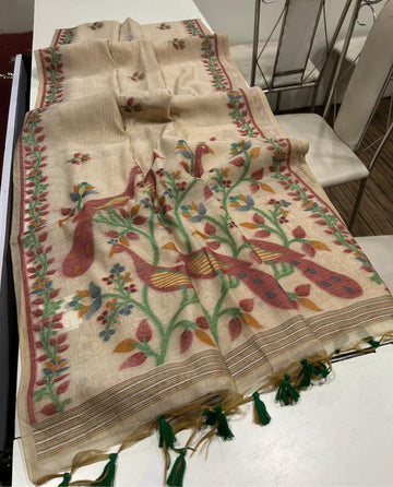 Premium soft Muga Cotton saree