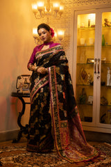 Soft Banarasi Silk Black Saree