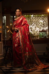 Soft Banarasi Silk Red Saree