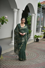 Premium soft jute linen silk Saree