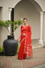 Premium soft jute linen silk Saree