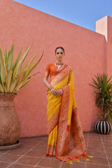 Soft Banarasi Silk Yellow Saree