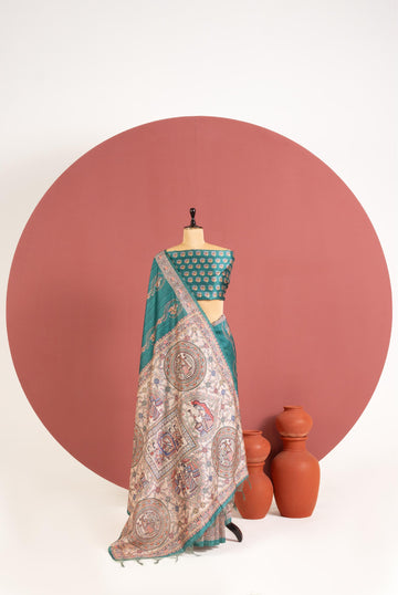 Soft tussar silk saree