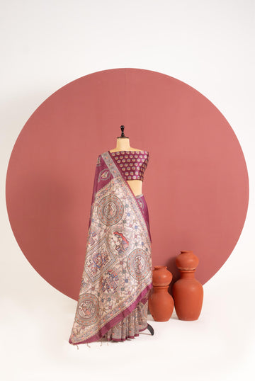 Soft tussar silk saree