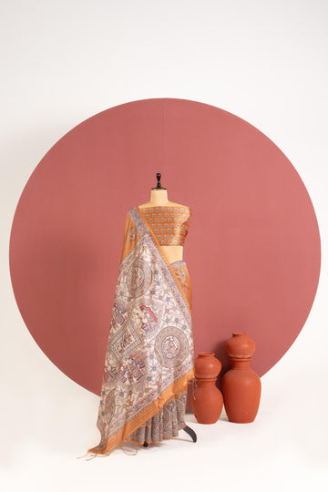 Soft tussar silk saree