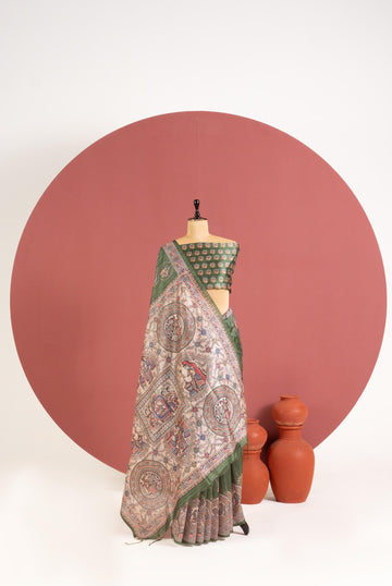 Soft tussar silk saree