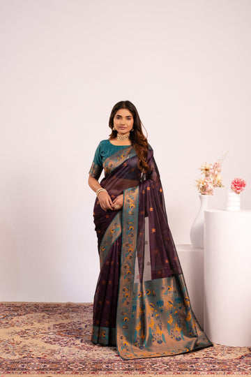 Premium Soft Tissue Silk Paithani Saree