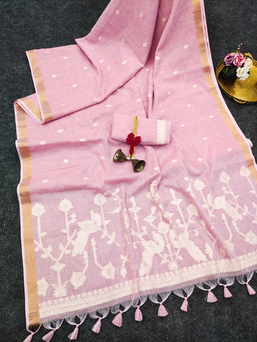 Premium Soft Jute Linen Silk Saree