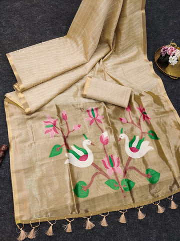 Premium soft Muga cotton saree