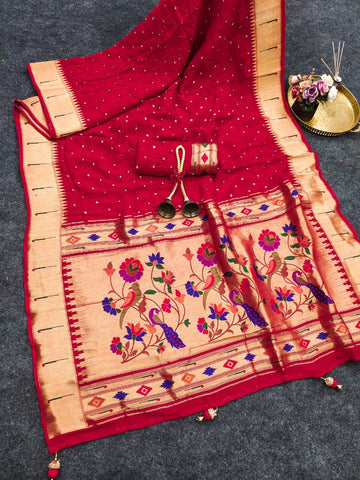 Premium Soft Pure Viscose Paithani saree