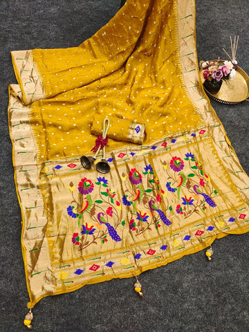 Premium Soft Pure Viscose Paithani saree