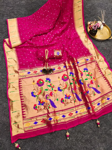 Premium Soft Pure Viscose Paithani saree
