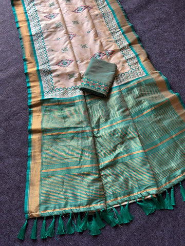 Premium Ikkat Pochampally Patola Silk Saree