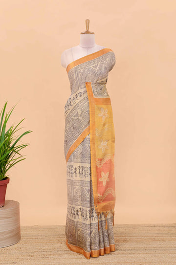 Premium soft Tissue Tussar silk warli saree