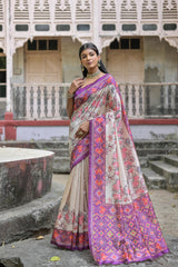 Soft Tussar Silk Wine Pink Saree