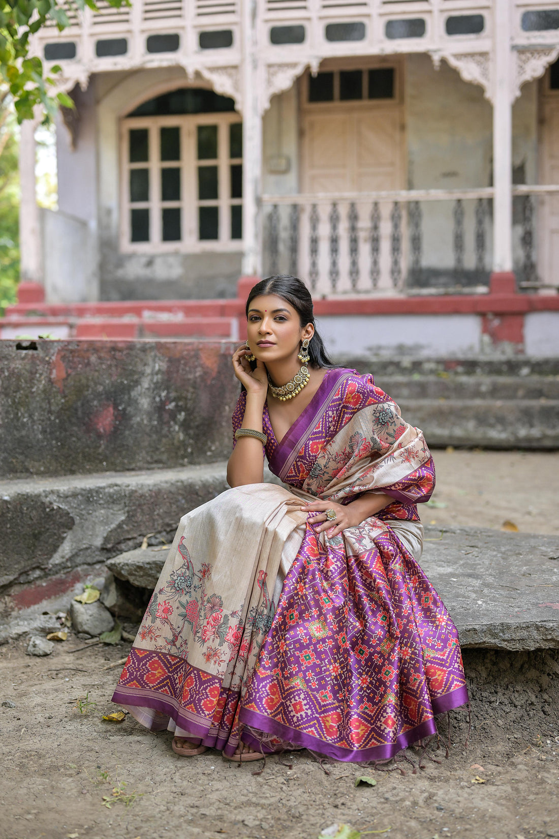 Soft Tussar Silk Wine Pink Saree