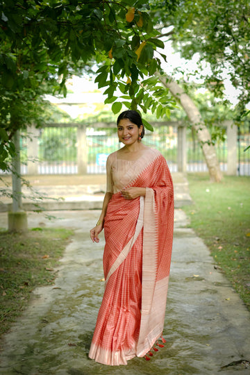 Soft Tussar Silk Orang Saree