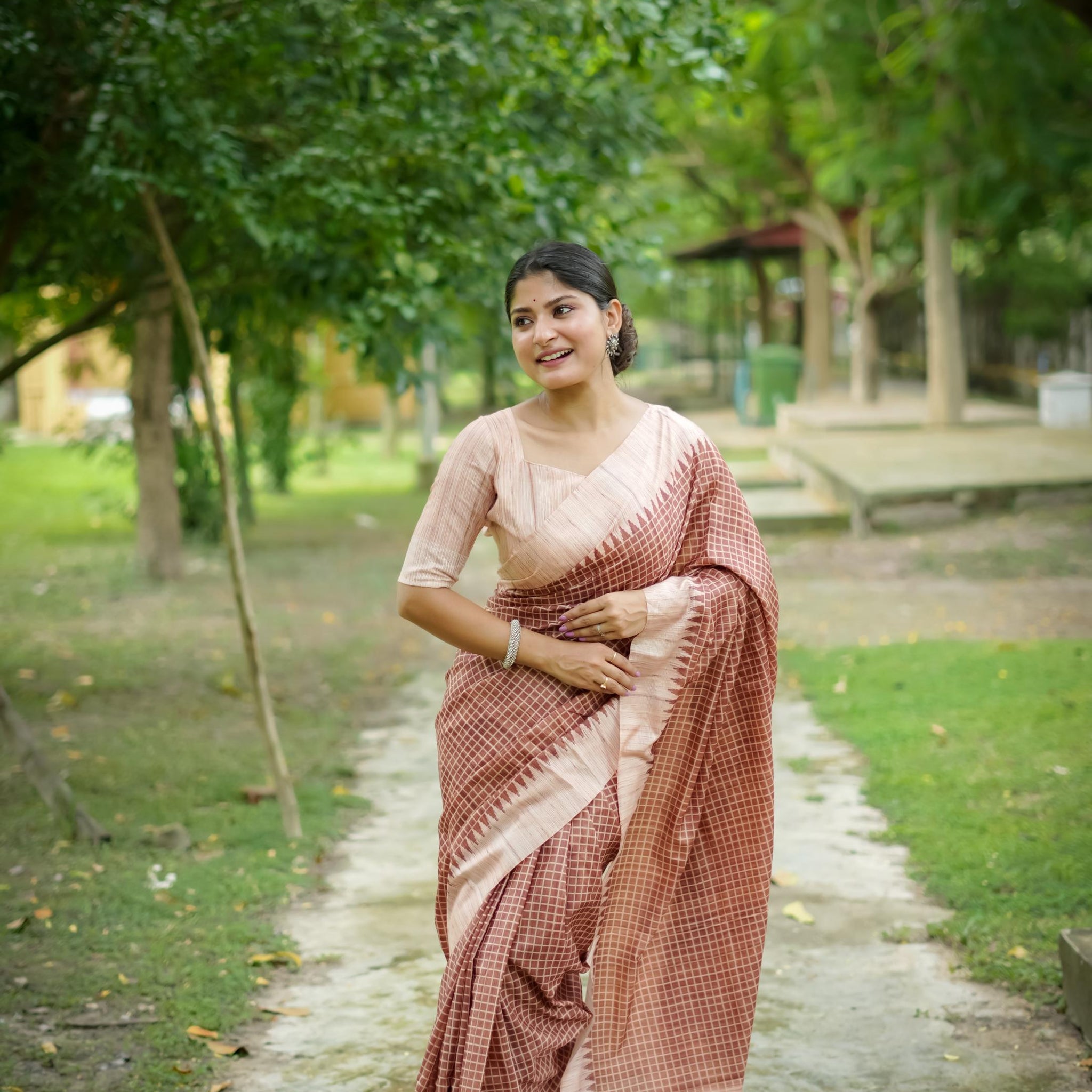 Soft Tussar Silk Coffe Saree