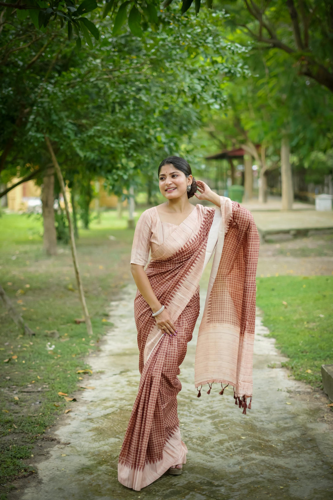 Soft Tussar Silk Coffe Saree