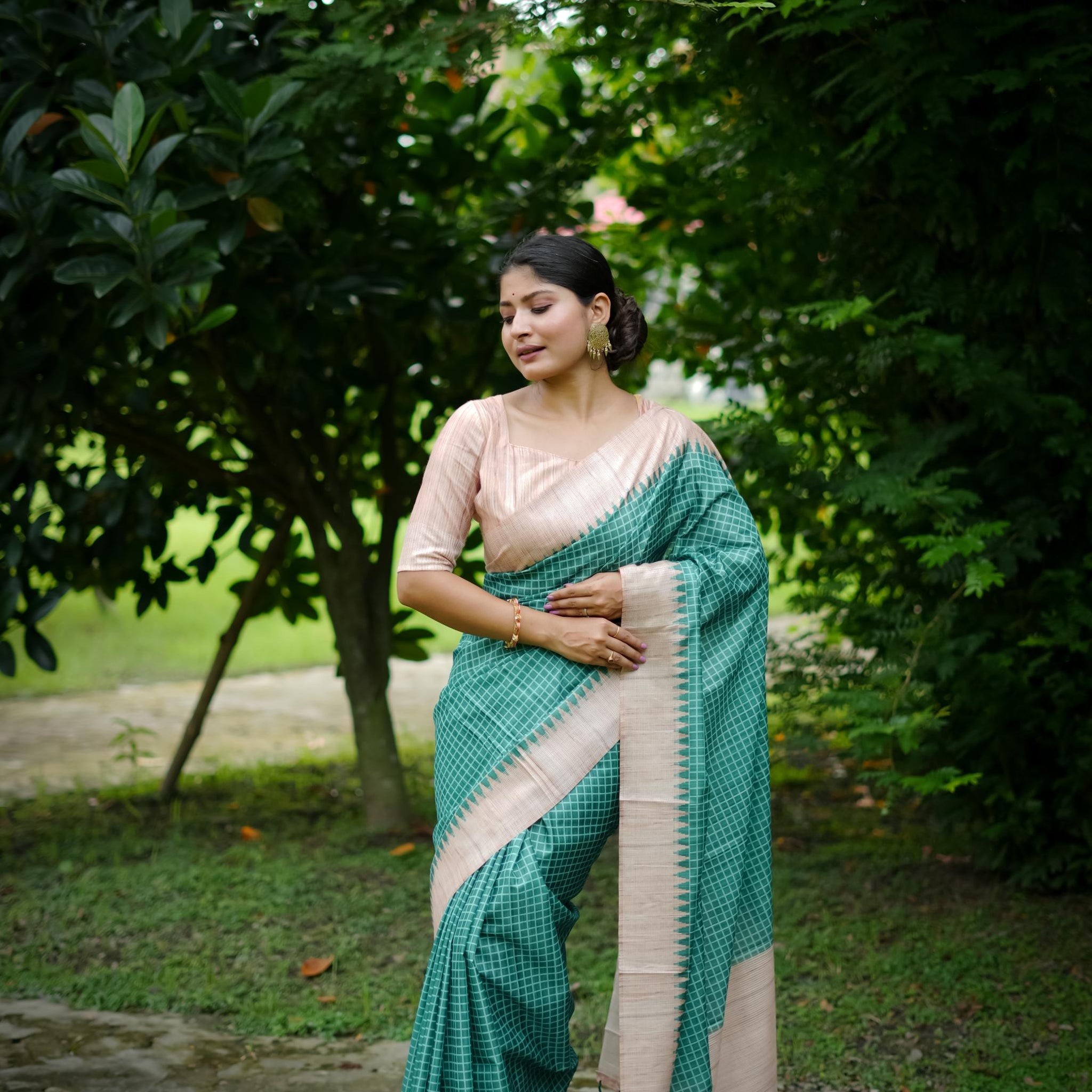 Soft Tussar Silk C Green Saree