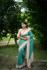 Soft Tussar Silk C Green Saree